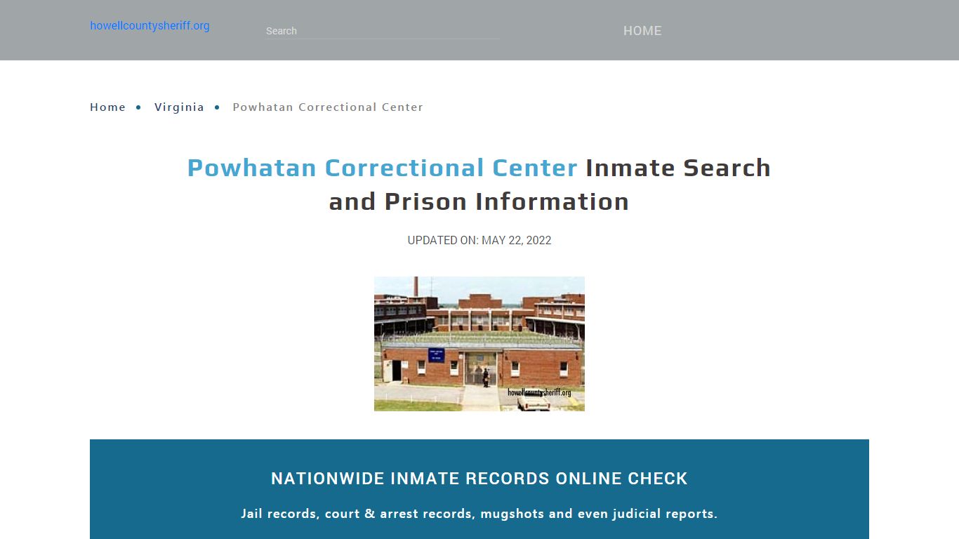 Powhatan Correctional Center Inmate Search, Visitation, Phone no ...